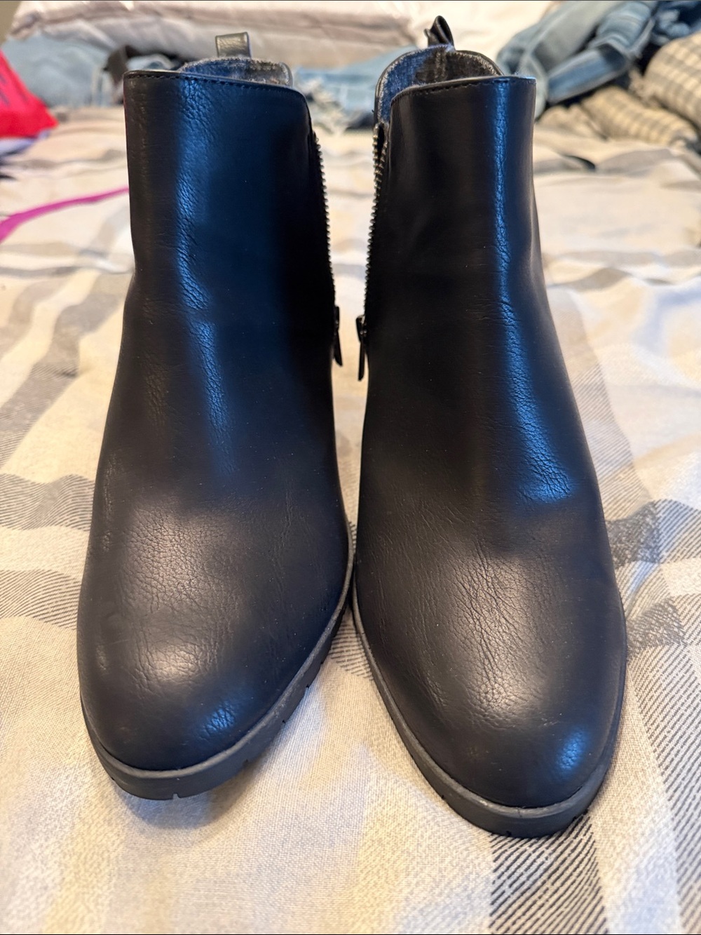 Life Stride Black Women's Ankle Booties with Side Zip